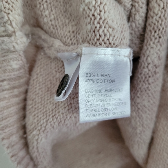 LOFT Minimalist Neutral Linen Blend Short Sleeve Pullover Oatmeal‎ Top M - Picture 5 of 5